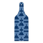 Planche À Découper Méandre à clé grecque en bleu indigo (Devant)