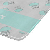 Planche À Découper Méduse bleue sur gris (Coin)