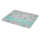Planche À Découper Méduse bleue sur gris (Coin)