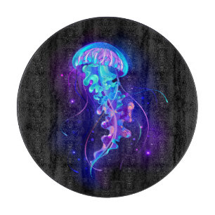 Planche À Découper Méduse vibrante aux couleurs lumineuses