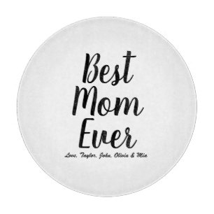 Planche À Découper Meilleure maman Ever noir et blanc texte de script