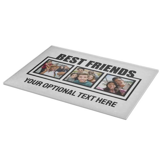 Planche À Découper Meilleurs amis photos personnalisées, texte et cou (Coin)