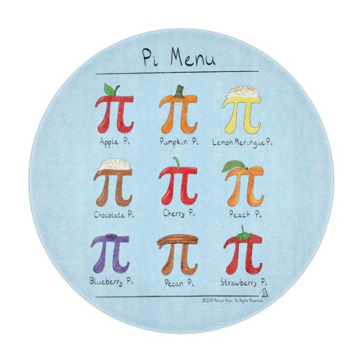Planche À Découper Menu Fantaisie Math Pi Day (Devant)