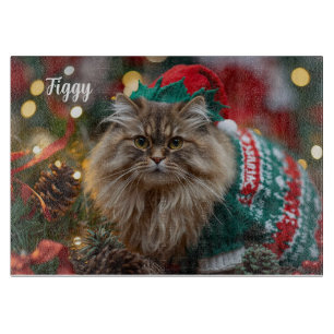 Planche À Découper Meowy Norwegian Forest Chat Noël Personnalisé