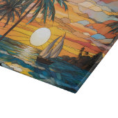 Planche À Découper Mer et bateau en vitrail (Coin)