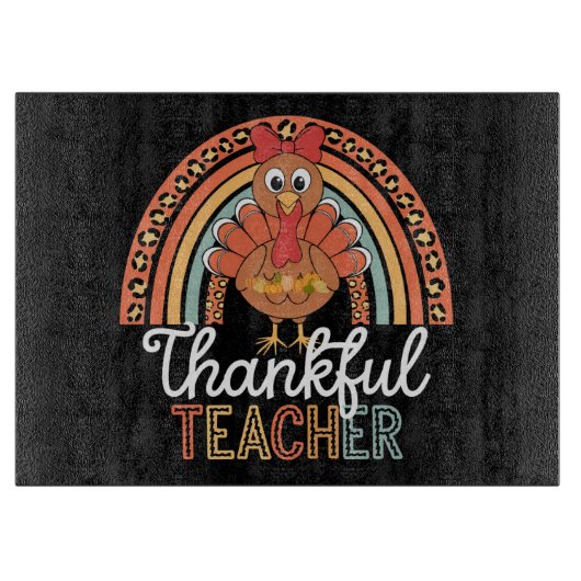 Planche À Découper Merci Professeur Béni Thanksgiving School (Devant)