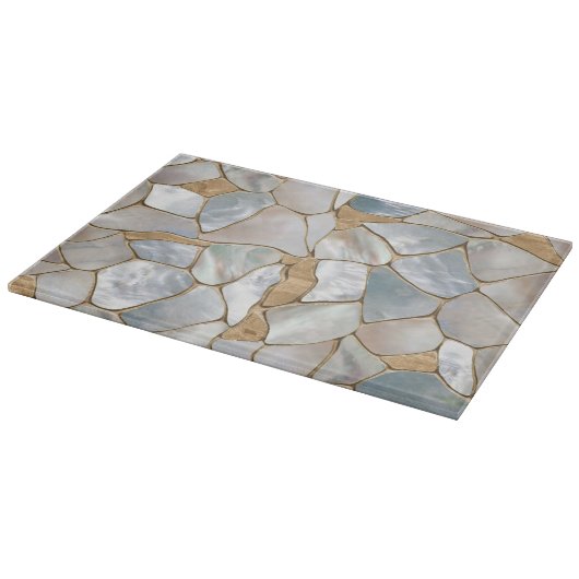 Planche À Découper Mère de perle et de cellules d'or abstrait (Coin)