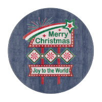 Merry Christmas Retro Marquee - Joy to the World