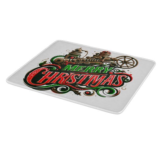 Planche À Découper Merry Christmas steampunk (Coin)