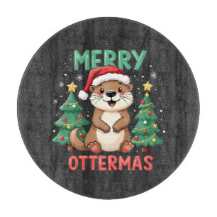 Planche À Découper Merry Ottermas Funny Otter Animal Amateurs de Noël