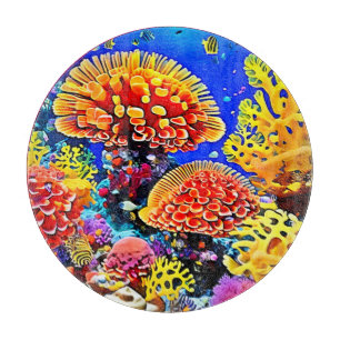 Planche À Découper Merveille d'art de récif de corail vibrant