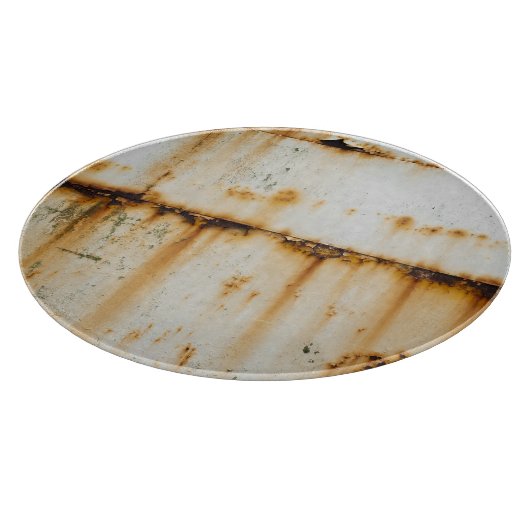 Planche À Découper Métal blanc rouillé : surface texturée (Coin)
