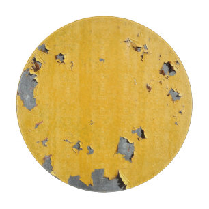 Planche À Découper Métal jaune fissuré : texture sale.
