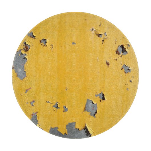 Planche À Découper Métal jaune fissuré : texture sale. (Devant)