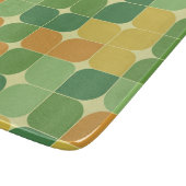 Planche À Découper Mi-siècle Abstrait vert orange jaune (Coin)