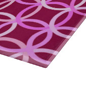 Planche À Découper Mi-siècle Cercles modernes, prune et orchidée rose (Coin)