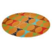 Planche À Découper Mi-siècle Moderne Orange Motif (Coin)