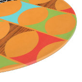 Planche À Découper Mi-siècle Moderne Orange Motif (Coin)