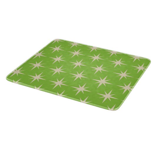Planche À Découper Mi-siècle Starburts atomiques sur Lime vert (Coin)