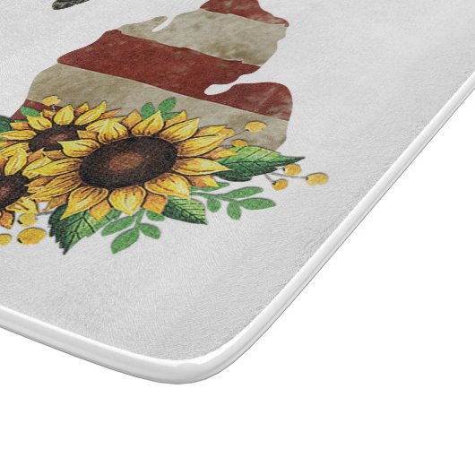 Planche À Découper Michigan State Map US Drapeau Tournesol verre (Coin)