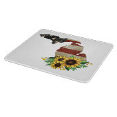 Planche À Découper Michigan State Map US Drapeau Tournesol verre (Coin)