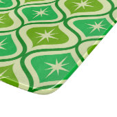 Planche À Découper Mid Century Retro Starbursts On Green Ogee Pattern (Coin)