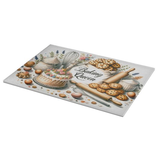 Planche À Découper mignon baker Queen word art (Coin)