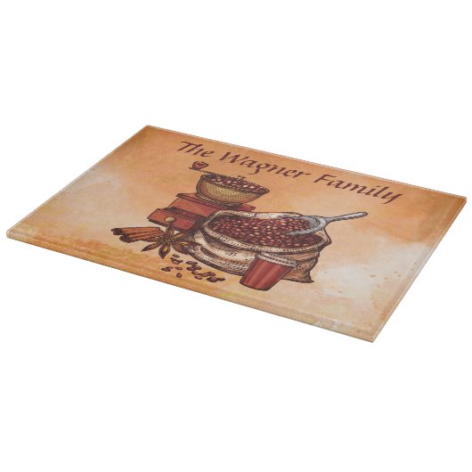 Planche À Découper mignon bar à café ajouter nom (Coin)