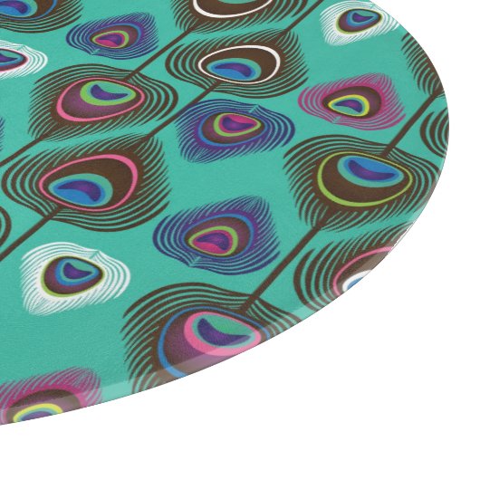 Planche À Découper mignon motif en plumes de paon (Coin)