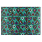 Planche À Découper mignon motif en plumes de paon (Devant)