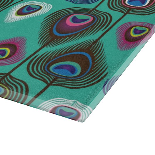 Planche À Découper mignon motif en plumes de paon (Coin)