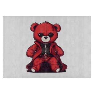 Planche À Découper Mignon ours en peluche rouge garçon