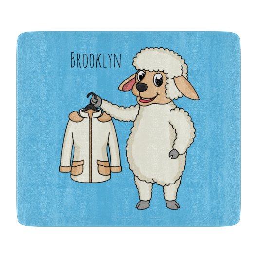 Planche À Découper Mignonne brebis avec blouson (Devant)