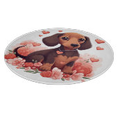 Planche À Découper Mignonne chiot Dachshund avec le coeur (Coin)