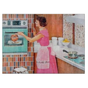 Planche À Découper Mignonne cuisine rétro vintage dame cuisine