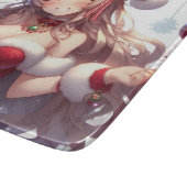 Planche À Découper mignonne fille de Noël anime (Coin)