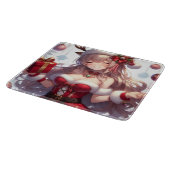 Planche À Découper mignonne fille de Noël anime (Coin)