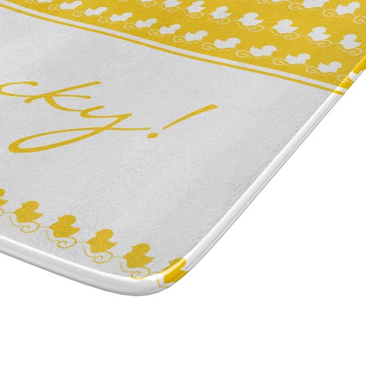 Planche à découper mignonne jaune drôle (Coin)