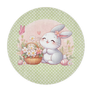 Planche À Découper Mignonne lapin de printemps/Pâques avec oeuf
