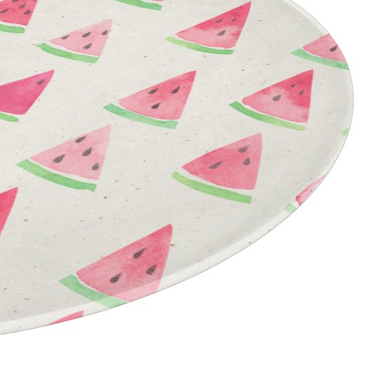 Planche À Découper Mignonne pastèque : motif d'aquarelle transparente (Coin)