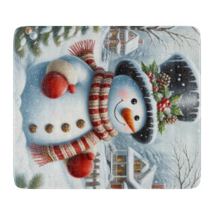 Planche À Découper Mignonne, Vintage/Whimsical bonhomme de neige de N