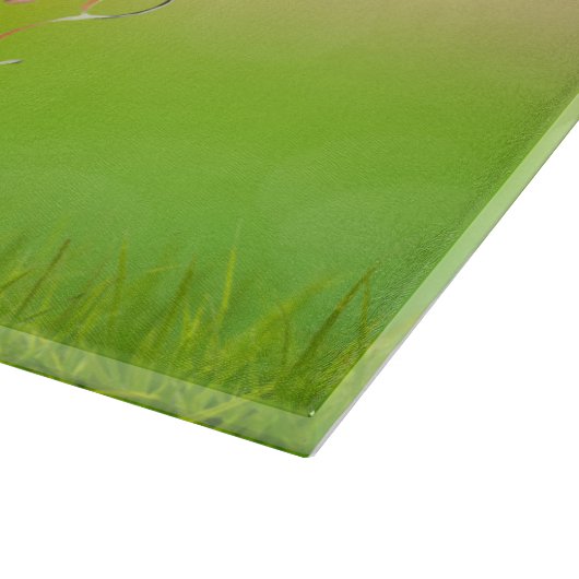 Planche À Découper Mignonne, Whimsical Joyeuse Pâques avec 2 lapins (Coin)