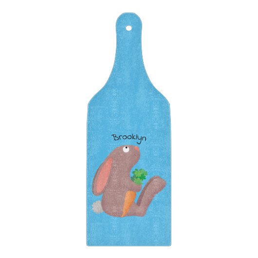 Planche À Découper Mignons lapin lapin lapin assis avec dessin de car (Devant)