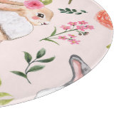 Planche À Découper Mignons lapins de Pâques modèle floral (Coin)