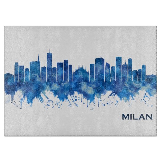 Planche À Découper Milan Skyline Blue (Devant)
