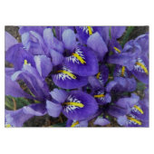 Planche À Découper Miniature Bleu Irises Printemps Floral (Devant)