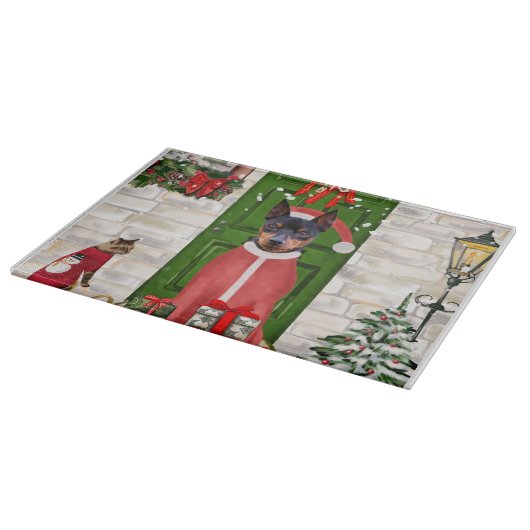 Planche À Découper Miniature Pinscher Chien Noël (Coin)