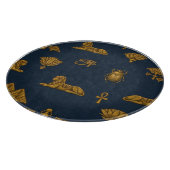 Planche À Découper Minimalist Navy & Antique Gold Egyptian Pattern (Coin)