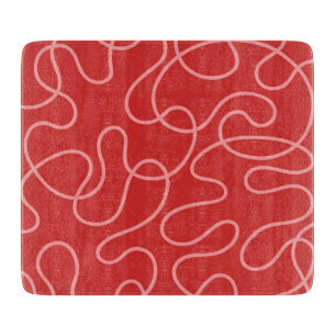 Planche À Découper Minimaliste Abstrait Rouge et Rose