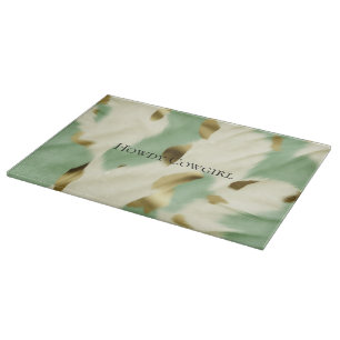 Planche À Découper Mint Green Cream Gold Cowhide